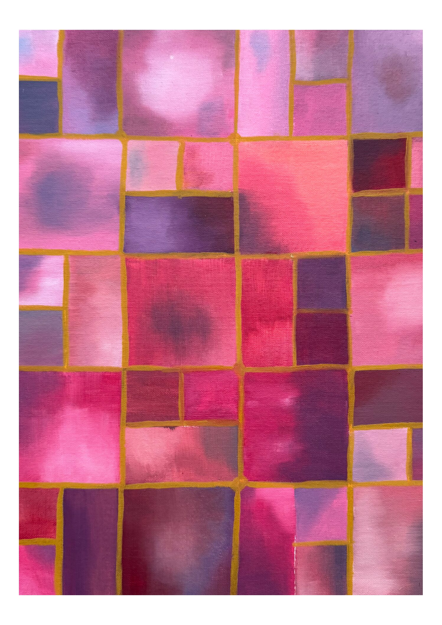 Pink Tiles Print A3